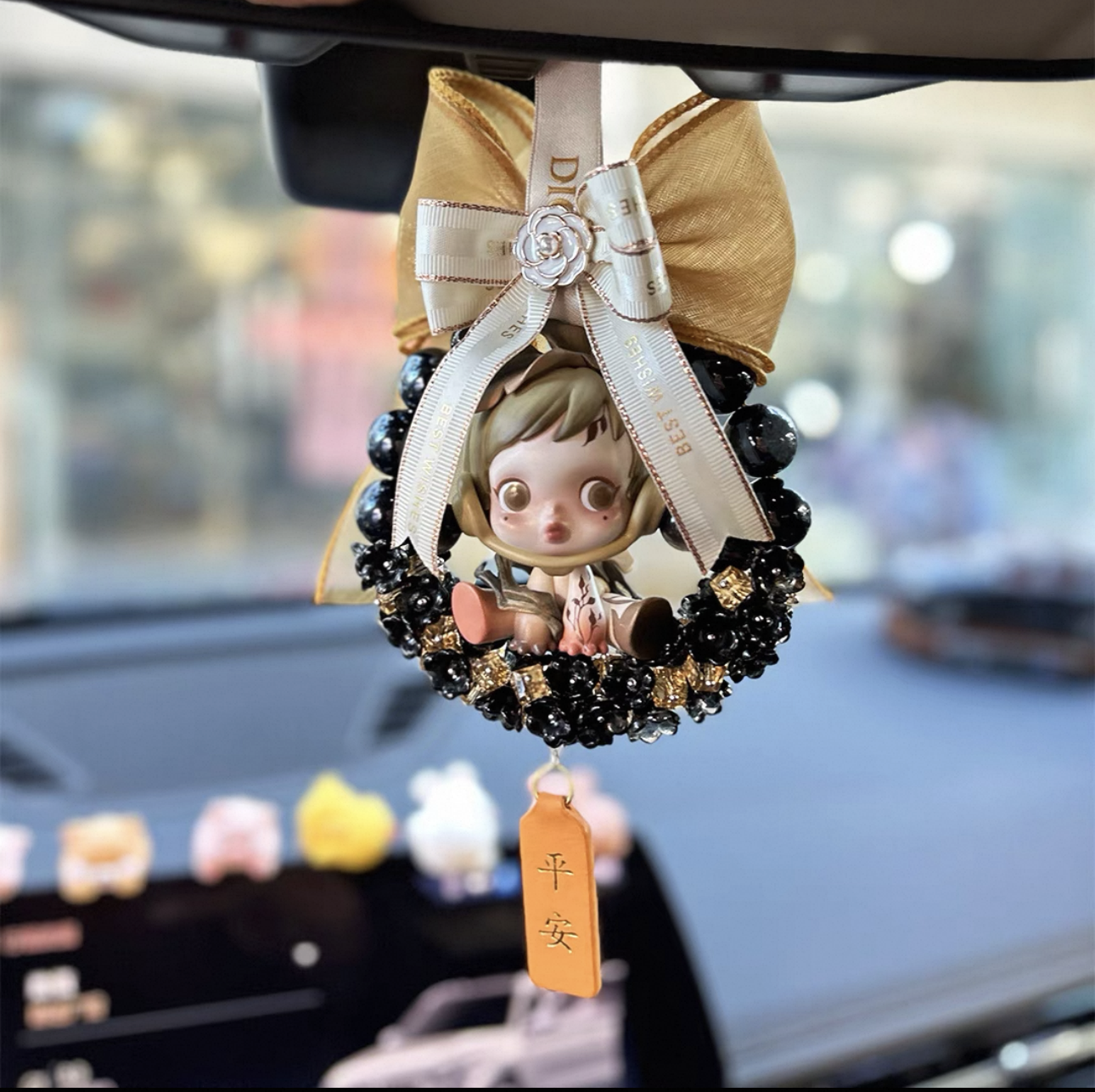 SKULLPANDA Crystal Car Charm - Hanging Rearview Mirror Decor for Cars | POP MART