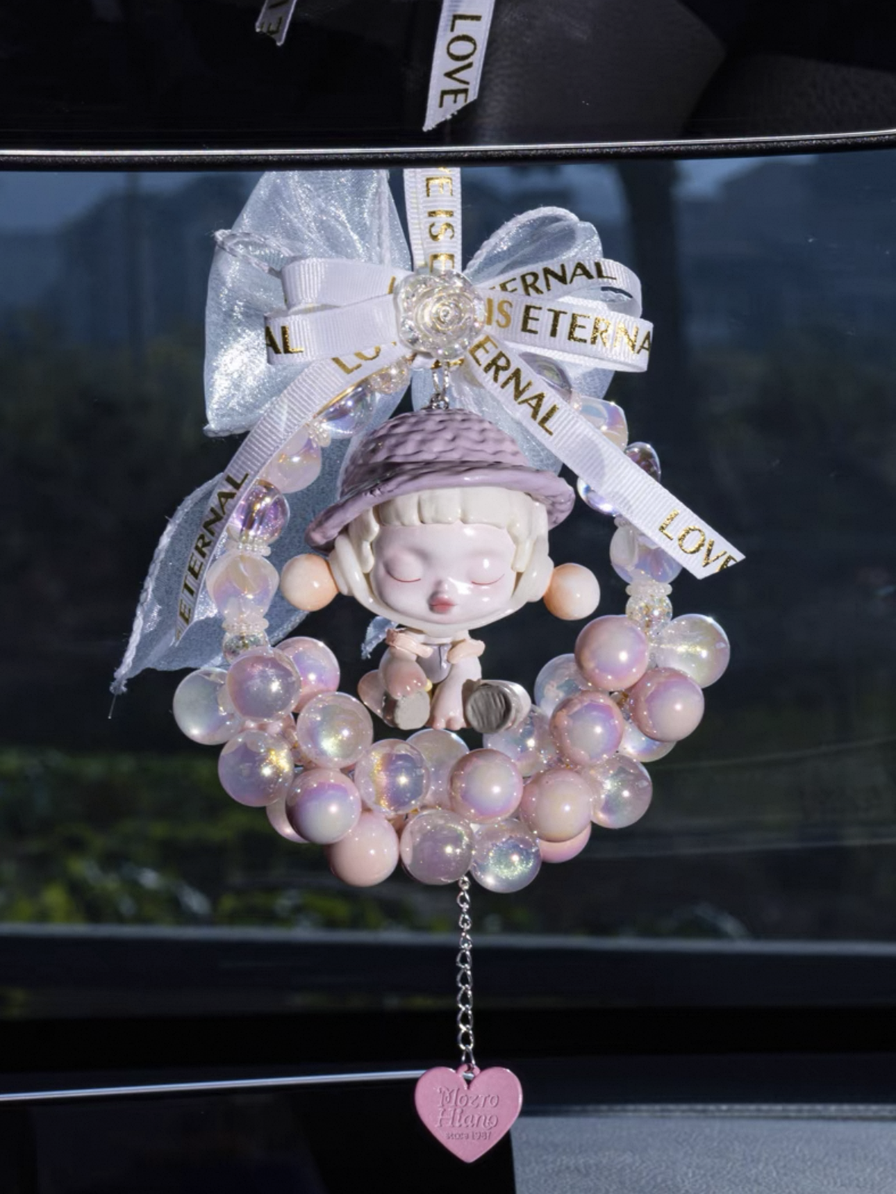 SKULLPANDA Crystal Car Charm - Hanging Rearview Mirror Decor for Cars | POP MART
