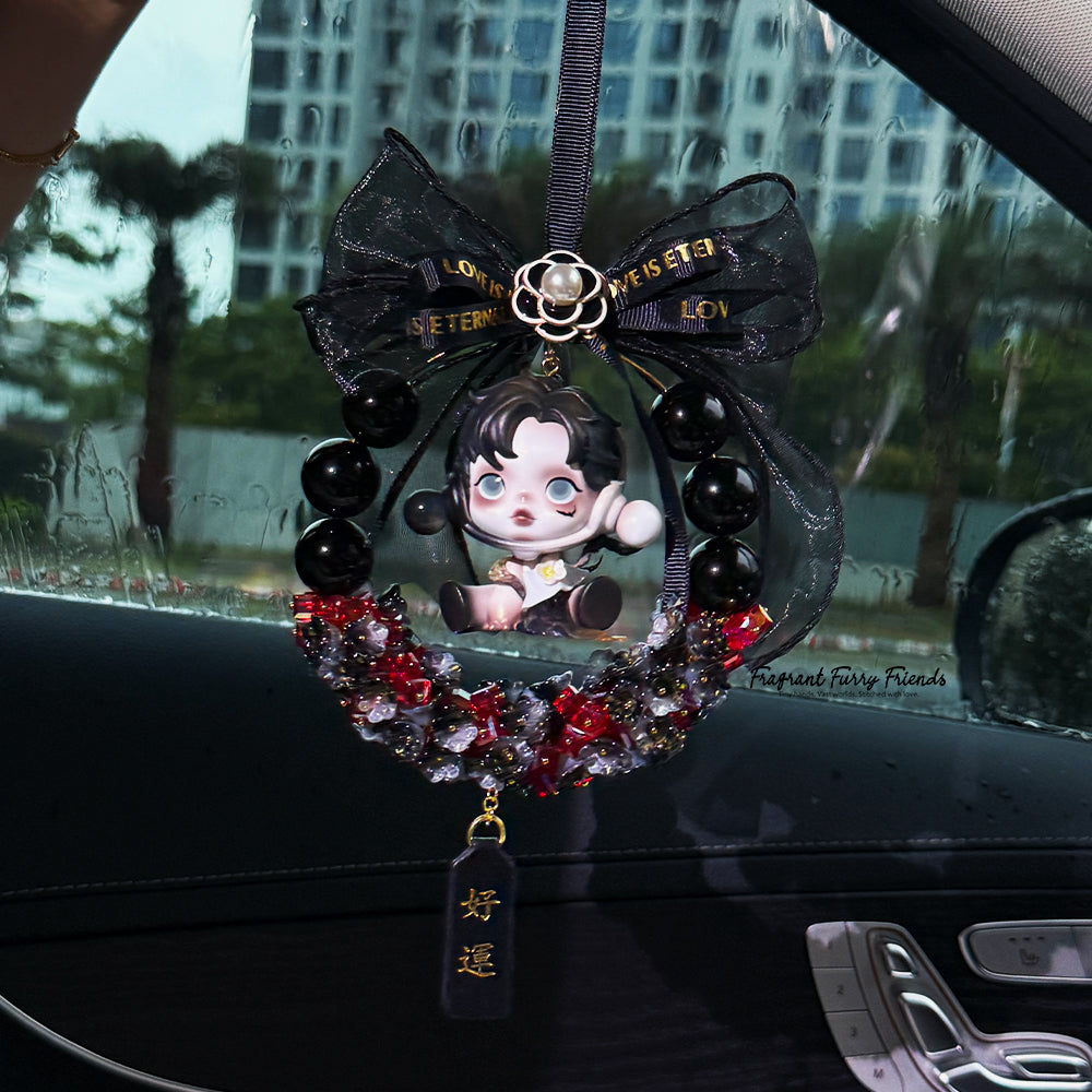 SKULLPANDA Crystal Car Charm - Hanging Rearview Mirror Decor for Cars | POP MART
