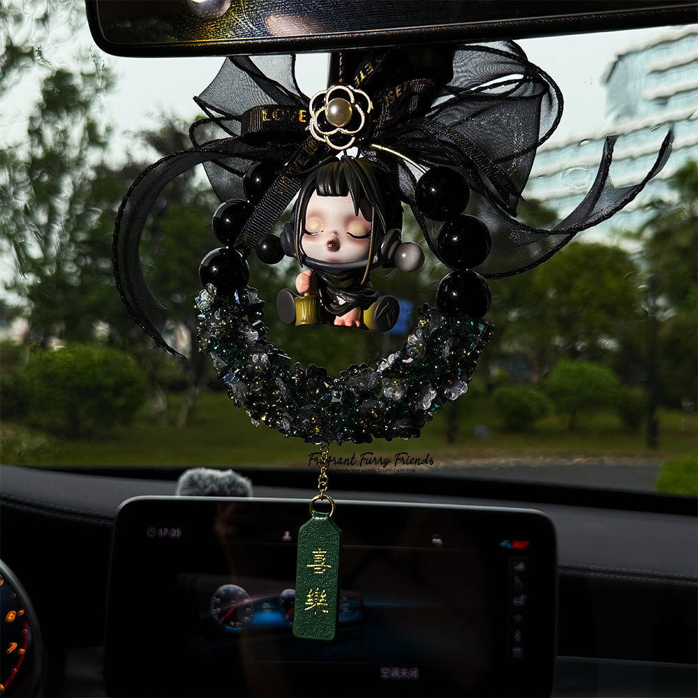 SKULLPANDA Crystal Car Charm - Hanging Rearview Mirror Decor for Cars | POP MART