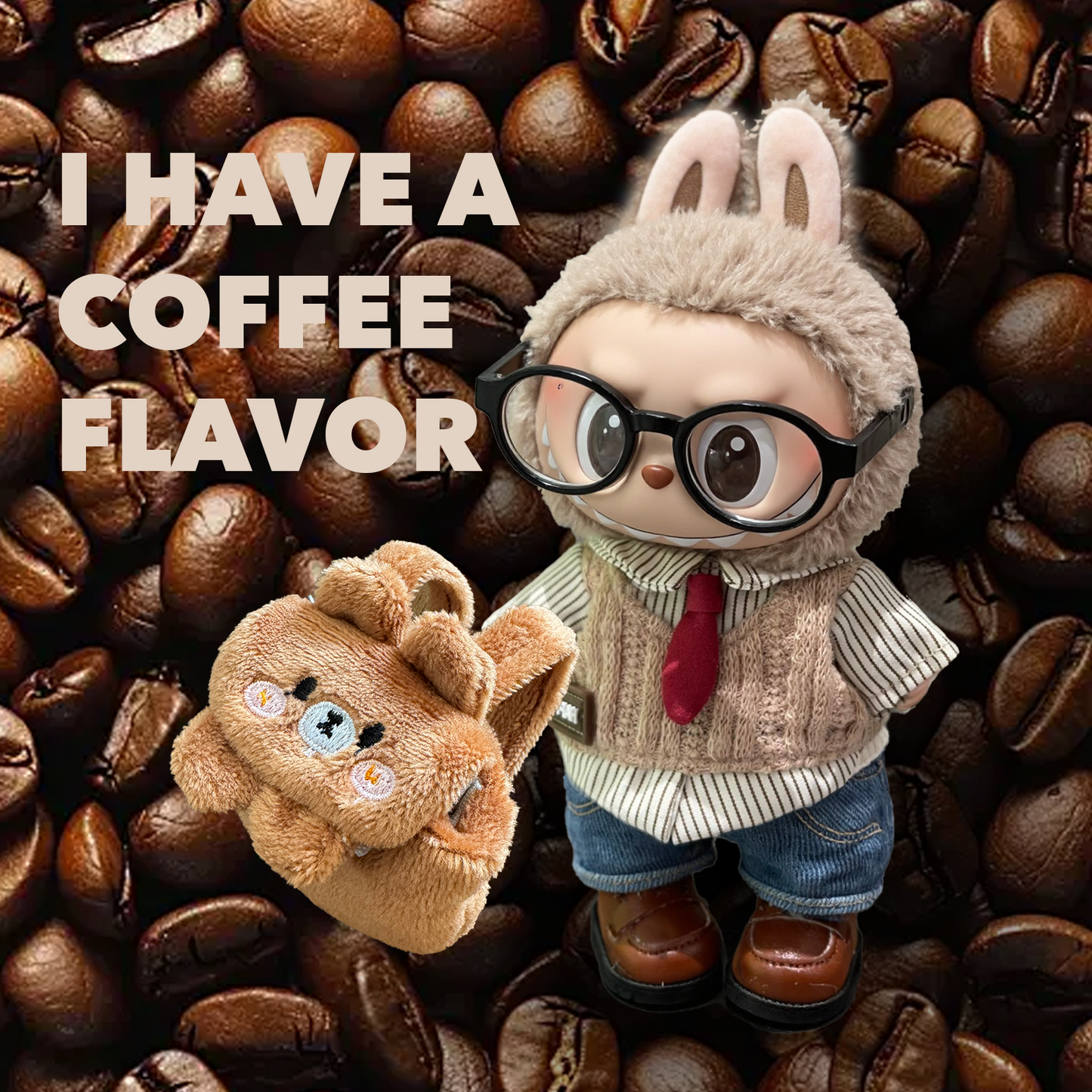 Bubu of Oxford-labubu Designer outfit/Naturally coffee-scented body aroma（Including doll）
